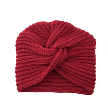 Load image into Gallery viewer, Fashion Accessories Twist Knitted Turban Hat Cross Wrap Head Warm Wool Turban Cap Bonnet Design Women's Headwear Girls