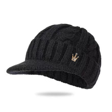 Load image into Gallery viewer, Big Size 65cm Keep Warm Beanies for Men Outdoor Short Brim Duck Tongue Cap Winter Plush Thick Fried Dough Twists Knitting Hat