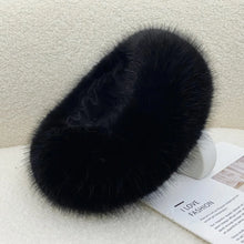 Load image into Gallery viewer, Fashion Thick Turban Hat Imitation Fox Fur Keep Warm Winter Hat Solid Color Fluffy Headband Winter
