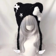 Load image into Gallery viewer, Niche Korean Style Short Knitted Hat Bear Crossbones Star Pattern Star Original Cap Subculture Bear Hat Men Women