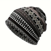 Load image into Gallery viewer, Contrasting Colors Pullover Hat Multifunctional Plaid Print Turban Hats Scarf Pullover Hat Casual Hedging Cap Autumn and Winter