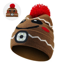Load image into Gallery viewer, Rechargeable LED Christmas Hat for Kids Warm Outdoor Winter Hat with Detachable Cartoon Luminescent Design Children's gifts