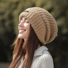 Load image into Gallery viewer, Wool Knit Hats Elastic Cap Winter Windproof and Warm Beanie Hat Solid Color Cap Covers Unisex The Head and Ears For Men Women