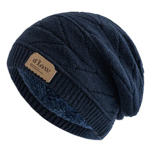 Load image into Gallery viewer, Unisex Beanie Hats For Men Women Outdoor Ski Sports Winter Hat Letter Label Decor Plush Fur Lined Warm Knitted Hat