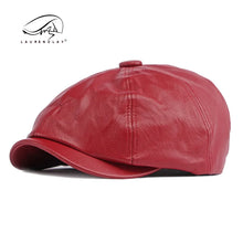 Load image into Gallery viewer, Men Women Ivy Cap Newsboy Hat Adjustable Faux PU Leather Berets for Spring Summer Autumn Gatsby