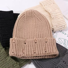 Load image into Gallery viewer, Fashion Solid Color Knitted Hat Cold Proof Keep Warm Ear Protection Hat Windproof Pullover Hat Winter