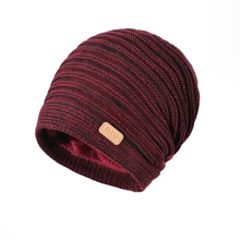 Load image into Gallery viewer, Winter Warm Striped Knitted Hat Windproof Cold Proof Thickned Pullover Hat Beanie Cap for Men Women