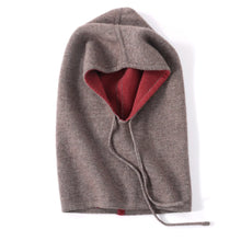 Load image into Gallery viewer, Unisex 100% Cashmere Balaclava Soft Warm Thick Drawstring Beanies Ear Face Neck Protect Scarf Hat Multi-functional Bonnet Cap