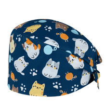Load image into Gallery viewer, Unisex Cartoon Printing Scrub Cap Adjustable Buckle Print Design Nursing Cap Pure Breathable Soft Lab Scrub Hat Operating Room