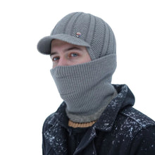 Load image into Gallery viewer, New Warm Integrated Hat Scarf Set Coldproof Windproof Lei Feng Hat Knitted Dad Hat Autumn and Winter