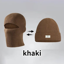 Load image into Gallery viewer, 2 in1 Winter Mask Beanies Hats Warm Knitted Balaclava Hats Windproof Solid Full Face Ski Bonnet Tactical Cycling Earmuffs Cap