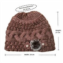 Load image into Gallery viewer, Fashion Knitted Warm Hat Thickned Windproof Beanies Hats Cold Proof Floral Embroidery Pullover Hat Winter