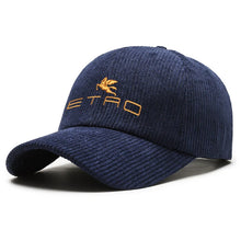 Load image into Gallery viewer, 1pc 'E.T.R.O' embroidered corduroy baseball cap, suitable for both men and women, perfect for autumn and winter, casual headwear