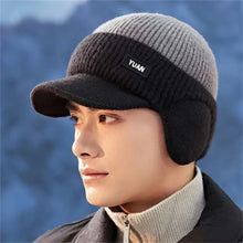 Load image into Gallery viewer, Versatile Ear Protection Knit Baseball Cap Dual Tone Keep Warm Winter Warm Hat Thickened Couples Hats Outdoor Activities
