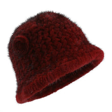 Load image into Gallery viewer, Women's Winter Gneuine Mink Fur Textile Knitted Bucket Hat Real Fur Fluffy Fishman Cap Cold Weather Warm Hats For Lady Luxury