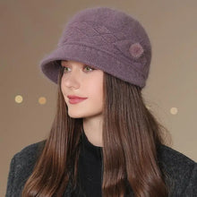 Load image into Gallery viewer, Winter Hat Keep Warm Mom Cap Outdoor Add Fur Lined Hats For Women Casual Fur Bucket Knitted Hat