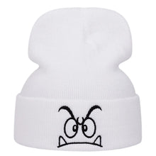 Load image into Gallery viewer, New Warm Knit Hat Angry Expression Leisure Winter Warm Hat Embroidered Cycling Cap Outdoor Sports