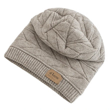 Load image into Gallery viewer, Unisex Beanie Hats For Men Women Outdoor Ski Sports Winter Hat Letter Label Decor Plush Fur Lined Warm Knitted Hat