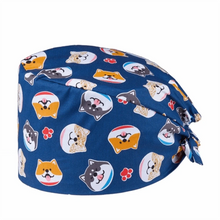 Load image into Gallery viewer, Unisex Cartoon Printing Scrub Cap Adjustable Buckle Print Design Nursing Cap Pure Breathable Soft Lab Scrub Hat Operating Room