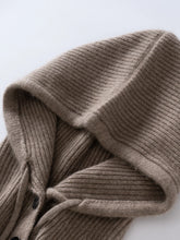 Load image into Gallery viewer, Two-Button Wool Cashmere Knitted Balaclava Hat Hood Scarf Elegant Hats Beanies Women Men Winter Neck Warm Headgear Unisex