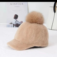 Load image into Gallery viewer, Women's Autumn Winter Fur Hat Sheep Velvet Fox Ball Cap Warm Cozy Animal Print Fashion Accessory