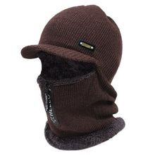 Load image into Gallery viewer, Autumn and winter men's cold resistant and warm woolen hat, cycling knitted hat, neck and ear protection integrated cotton hat