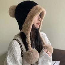 Load image into Gallery viewer, Casual Windproof Knitted Hat Thickened Keep Warm Ear Protection Hat Coldproof Beanies Cap for Women Girls