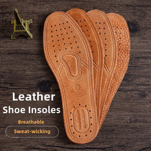 Load image into Gallery viewer, Insole Real Cowhide Leather s Boots Inserts Soft Breathable Deodorant Anti-slip Template Shock Absorbing s Sole shoe pads