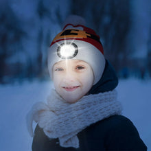Load image into Gallery viewer, Rechargeable LED Christmas Hat for Kids Warm Outdoor Winter Hat with Detachable Cartoon Luminescent Design Children's gifts