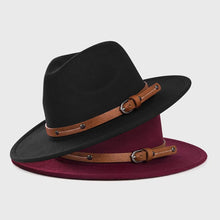 Load image into Gallery viewer, NEWWool Fedora Hat For Women Men Winter Autumn Fashion Church Jazz Hats Viking British Flat Brim Felt Hat Outdoor Casual Fedoras