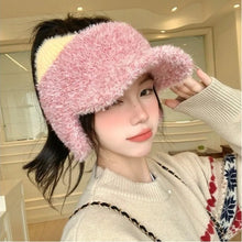 Load image into Gallery viewer, Thicker Winter Warm Hat With Earflaps Cute Ear Empty Top Baseball Caps Ear Protection Windproof Earflaps Knitted Hat Daily Wear