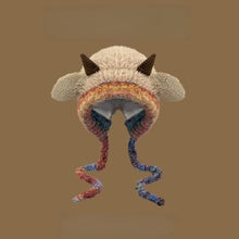 Load image into Gallery viewer, Cute Thick Plush Knitted Hat Girls Winter Warm Ear Protection Beanies Hat Women Comfortable Horn Pullover Hats