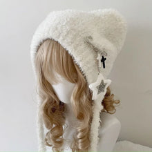 Load image into Gallery viewer, Soft Comfortable Winter Hats Star Pattern Ear Protection Knitted Beanie Hat Cat Ears Warmth Women's Cap Ski Riding
