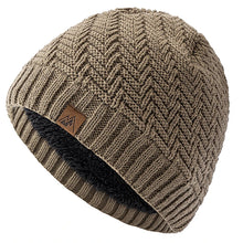 Load image into Gallery viewer, Unisex Peak Labal Winter Hats Fashion Knitted Hats For Men Women Beanie Cap Outdoor Plush Fur Lined Warm Sports Hat