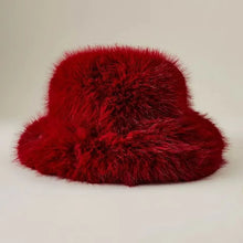Load image into Gallery viewer, Faux Fur Bucket Hat Hot Warm pink Imitation Fur Fishermen Hats Winter hat women Personality Fishermen Hats for women Plush hat
