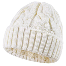 Load image into Gallery viewer, Fashion Handmade Winter Women Hat Thick Warm Stretchy Knitted Beanie Solid Color Windproof Crochet Hat Outdoor