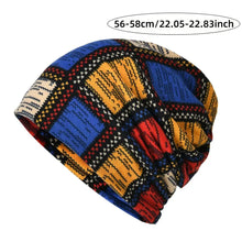 Load image into Gallery viewer, Contrasting Colors Pullover Hat Plaid Print Scarf Pullover Hat Turban Hats Multifunctional Keep Warm Women's Pile Hat