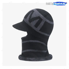 Load image into Gallery viewer, Winter Unsex Crochet M Letter Pattern Knit Thickening Fleece Lined Windproof Skull Hat Cycling Ski Head Neck Face Warm Mask Cap