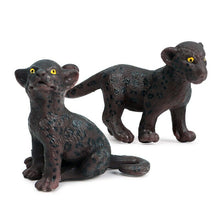 Load image into Gallery viewer, 6pcs /set Simulation Mini Baby Black Leopard figurine Cheetah figure Animal Model Home Decor Miniature Garden Decoration Accessories Toys