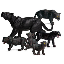 Load image into Gallery viewer, 6pcs /set Simulation Mini Baby Black Leopard figurine Cheetah figure Animal Model Home Decor Miniature Garden Decoration Accessories Toys