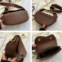 Load image into Gallery viewer, Solid Color PU Leather Women's Crossbody Bag With Stylish Red Wide Shoulder Strap Fashionable Shoulder Underarm Bag