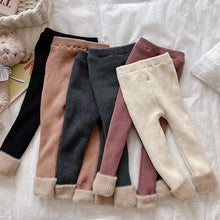 Load image into Gallery viewer, Solid Kids Girls Leggings Cotton Knit Leggings for Girls Winter Baby Pants Warm Thick Plus Velvet Toddler Girls Leggings LZ543