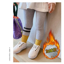 Load image into Gallery viewer, Solid Kids Girls Leggings Cotton Knit Leggings for Girls Winter Baby Pants Warm Thick Plus Velvet Toddler Girls Leggings LZ543