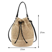 Load image into Gallery viewer, Summer Straw Bags for Women Straw Shoulder Bags Rattan Woven Top Handle Bag Hollow Raffia Crochet Beach Bag Casual Handbags 2023
