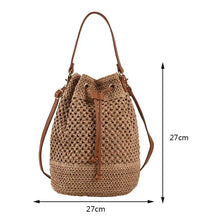 Load image into Gallery viewer, Summer Straw Bags for Women Straw Shoulder Bags Rattan Woven Top Handle Bag Hollow Raffia Crochet Beach Bag Casual Handbags 2023
