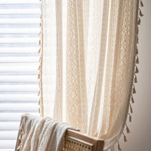 Load image into Gallery viewer, Crochet Curtain Translucent Living Room Curtains Boho Chic Crochet Knitted Window Curtains Translucent Curtain For Bedroom