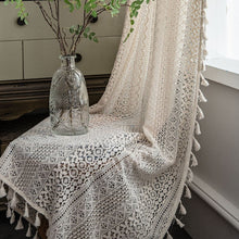 Load image into Gallery viewer, Crochet Curtain Translucent Living Room Curtains Set American Country Hollow Boho Balcony Bedroom Finished Bay Window Art Decor
