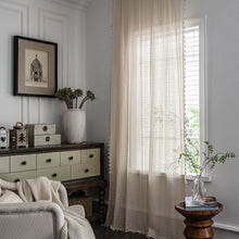 Load image into Gallery viewer, Crochet Curtain Translucent Living Room Curtains Set American Country Hollow Boho Balcony Bedroom Finished Bay Window Art Decor