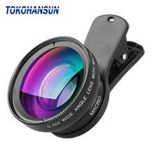 Load image into Gallery viewer, TOKOHANSUN Phone Lens Kit 0.45x Super Wide Angle & 12.5x Super Macro Lens HD Camera Lentes for iPhone 6S 7 Xiaomi All Cellphone