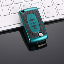 Load image into Gallery viewer, TPU Leather 2/3 Buttons Car Remote Key Case Cover for Citroen C2 C3 C4 C5 C6 C8 for Peugeot 107 207 307 307S 308 407 607